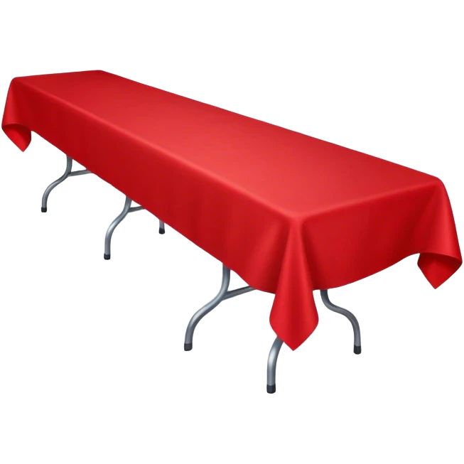 long table with red table cloth  emoji