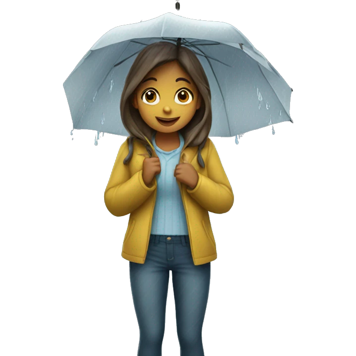 Girl in the rain  emoji