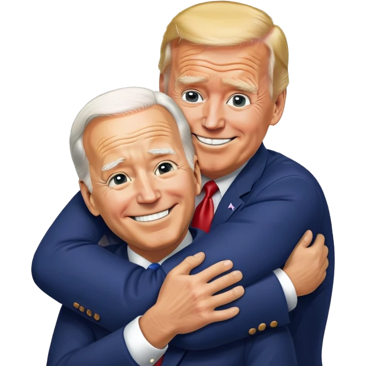 Biden hugging Trump emoji