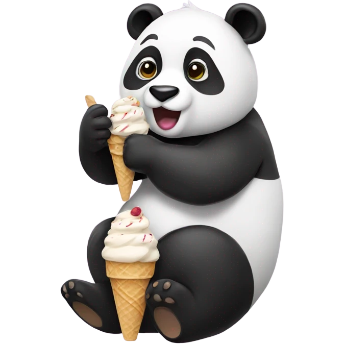 Panda eating ice cream emoji