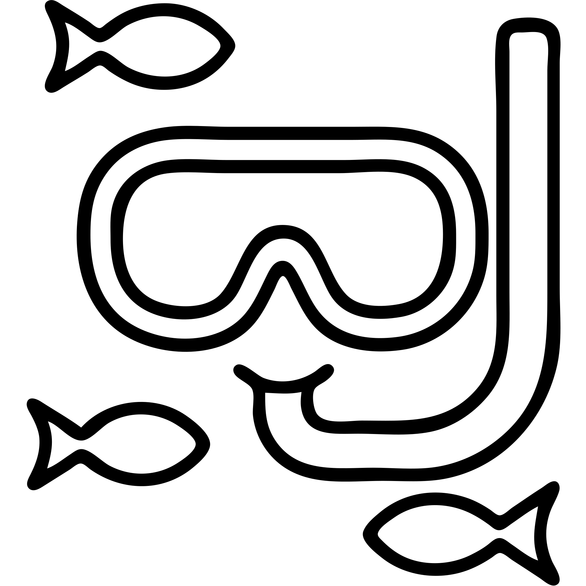 snorkel with mask outlined icon, surrounded by fish emoji