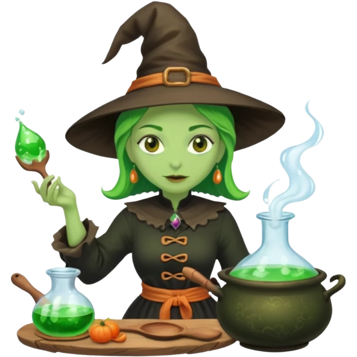 green witch cooking potion emoji