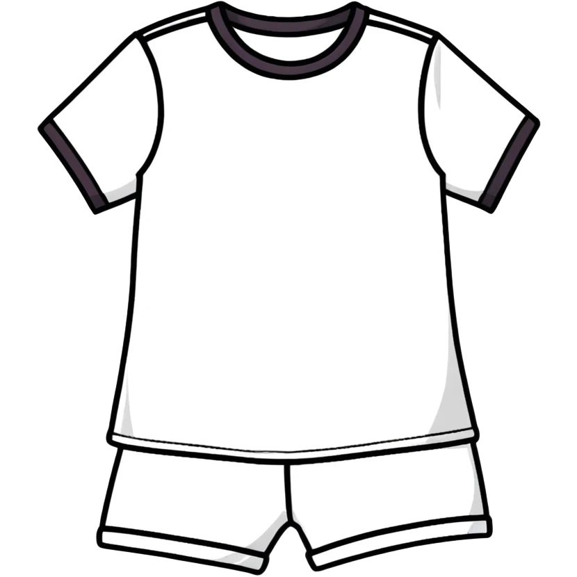 Girl wearing black pajama shorts with white piping  emoji