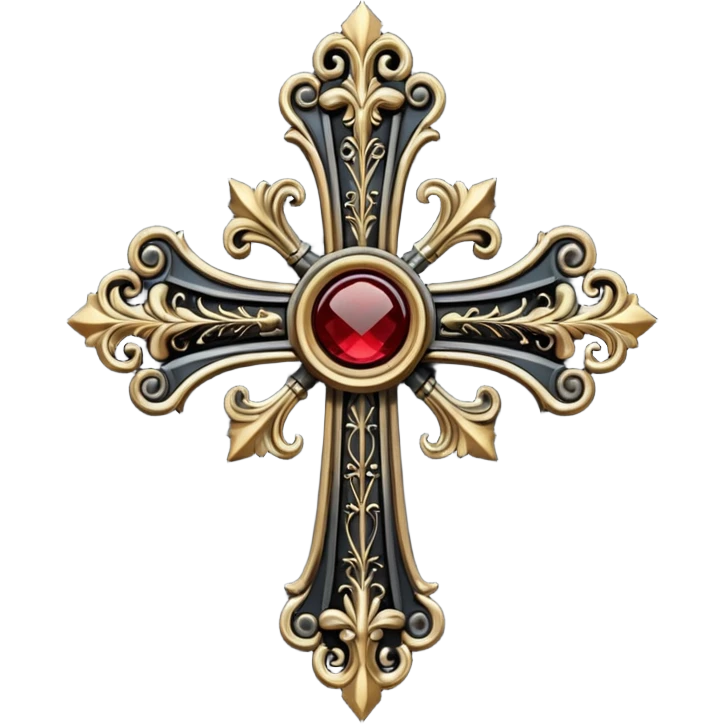 Italian dark metal cross emoji