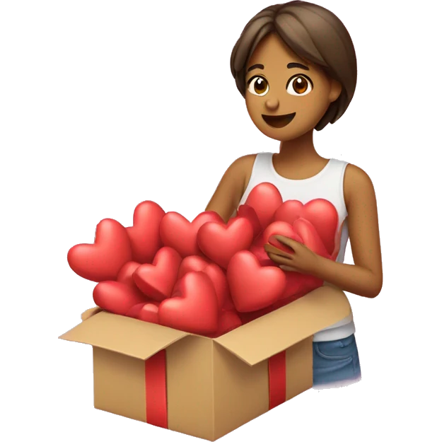 chica regalando corazones emoji