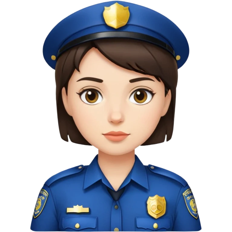 Brunette short Hair Girl Police Officer  emoji