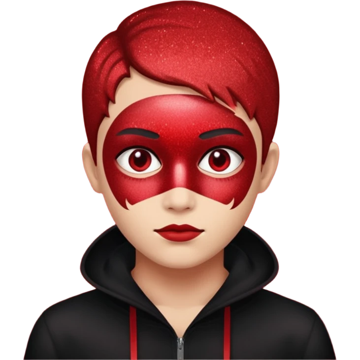 red glitter hacker emoji