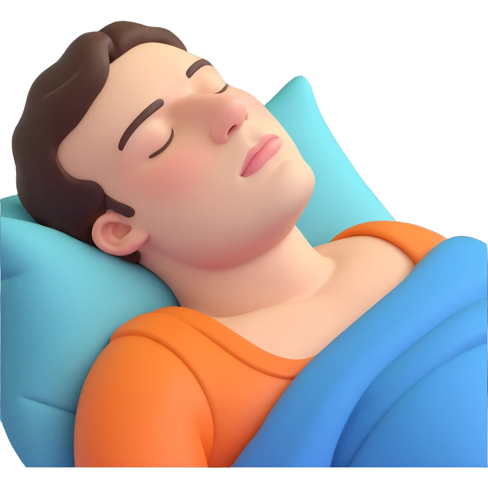 a person standing upright but asleep, gentle snoring, slouched shoulders emoji