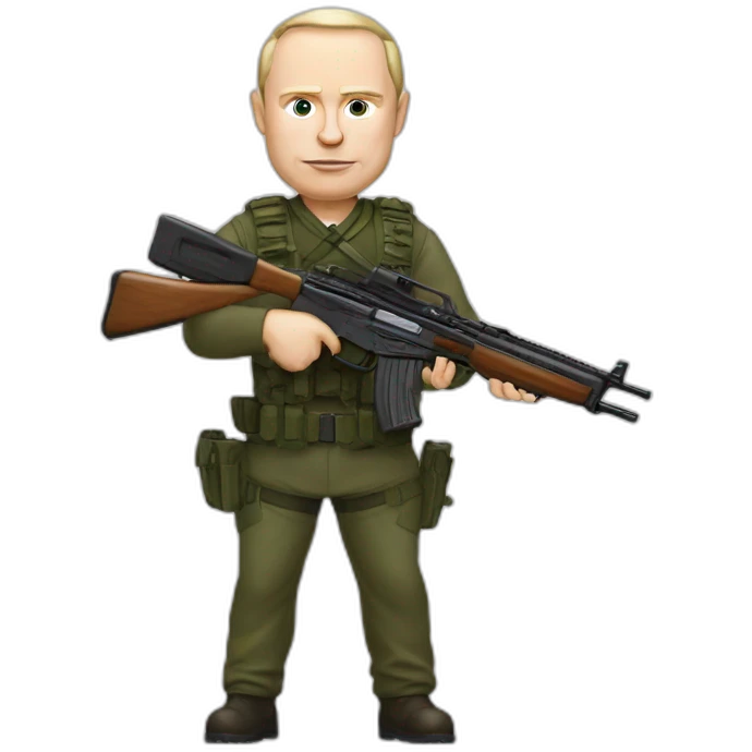 Vladimir poutine avec un fusil emoji