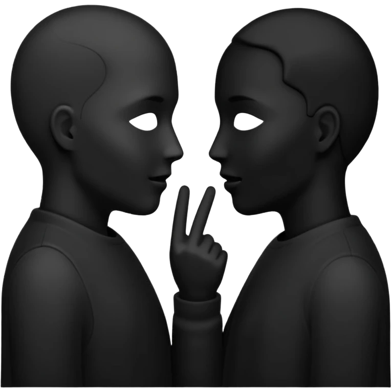 two silohuettes speaking emoji