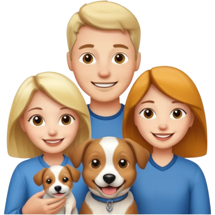 couple and their pet dog emoji