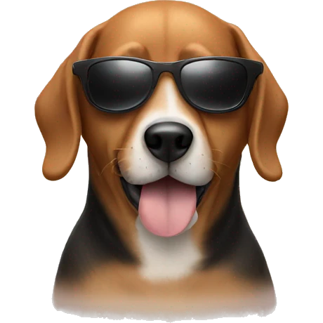 A dog using sunglasses at a bar emoji