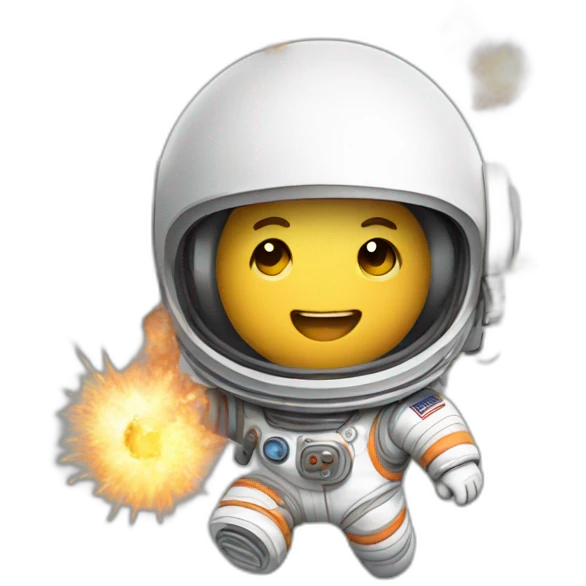 Cute exploding astronaut emoji