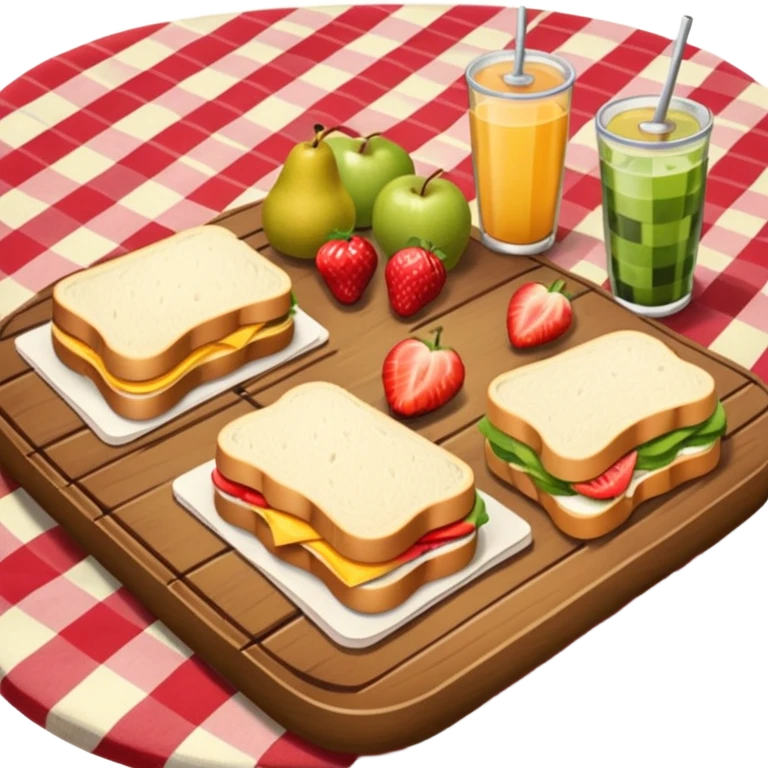 picnic table with food items on it emoji