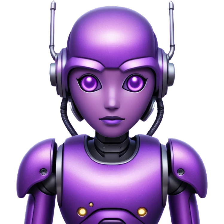 glitter purple cyberpunk robot emoji