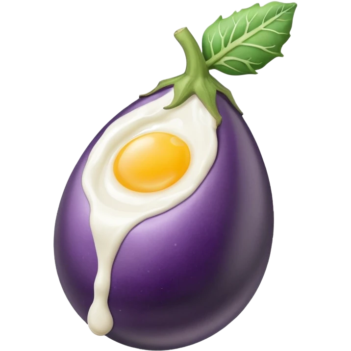 egg plant with milk and veins emoji
