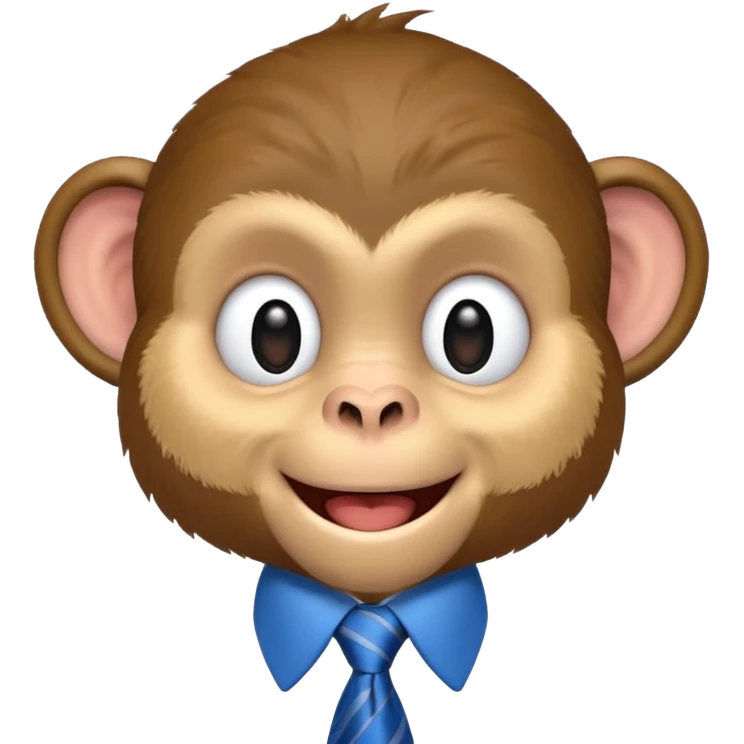 monkey with blue tie emoji