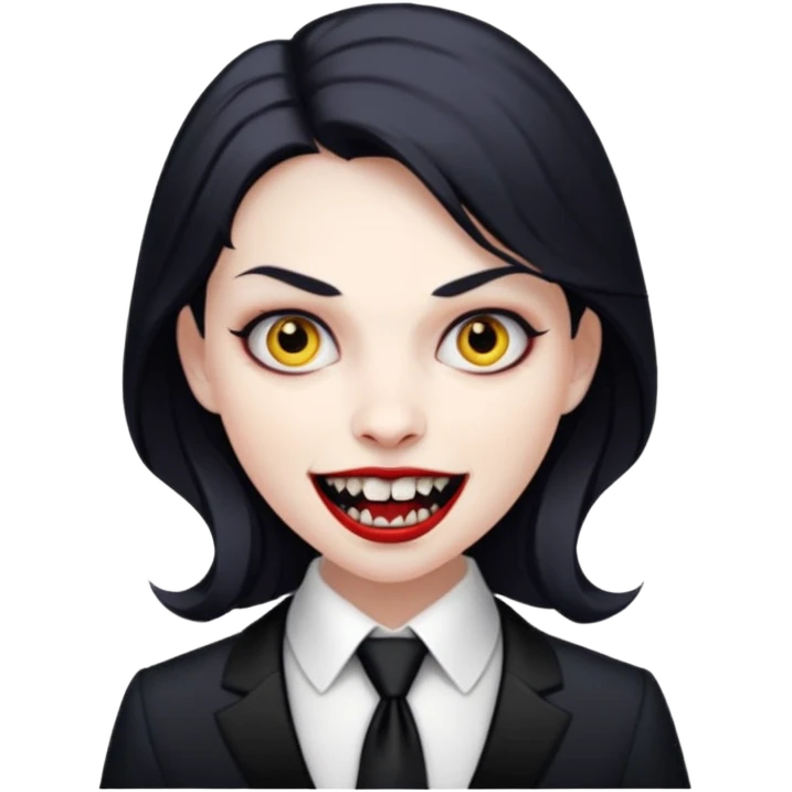female vampire with tie emoji