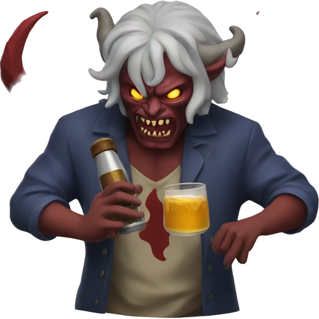 demon drinking wiein emoji