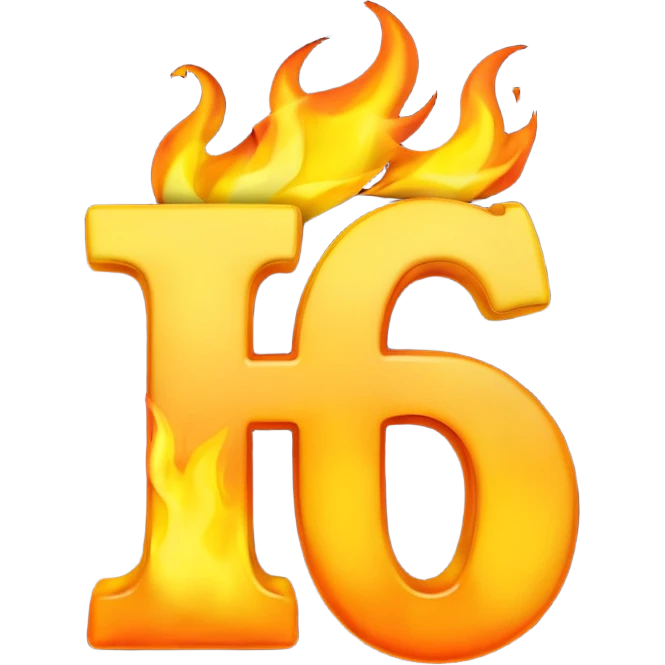 Make a 3d emoji of the word T with fire emoji