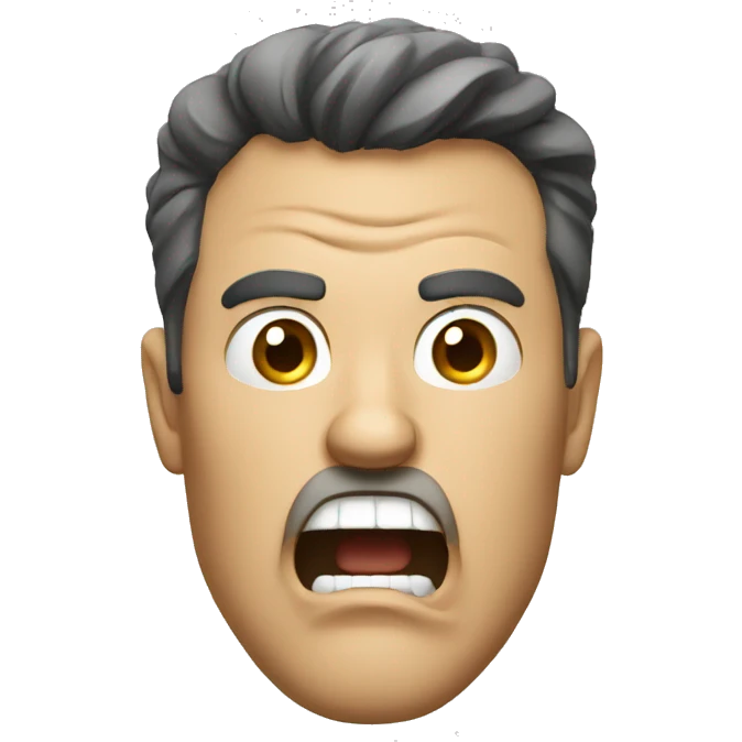 A man with an angry face shouting emoji