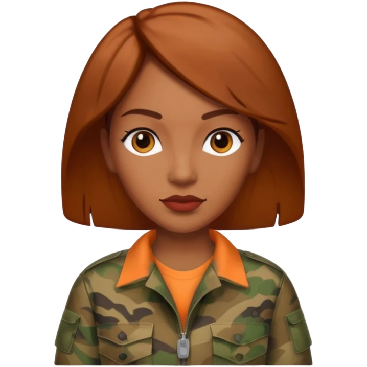 redbone baddie in camo, confident pose emoji