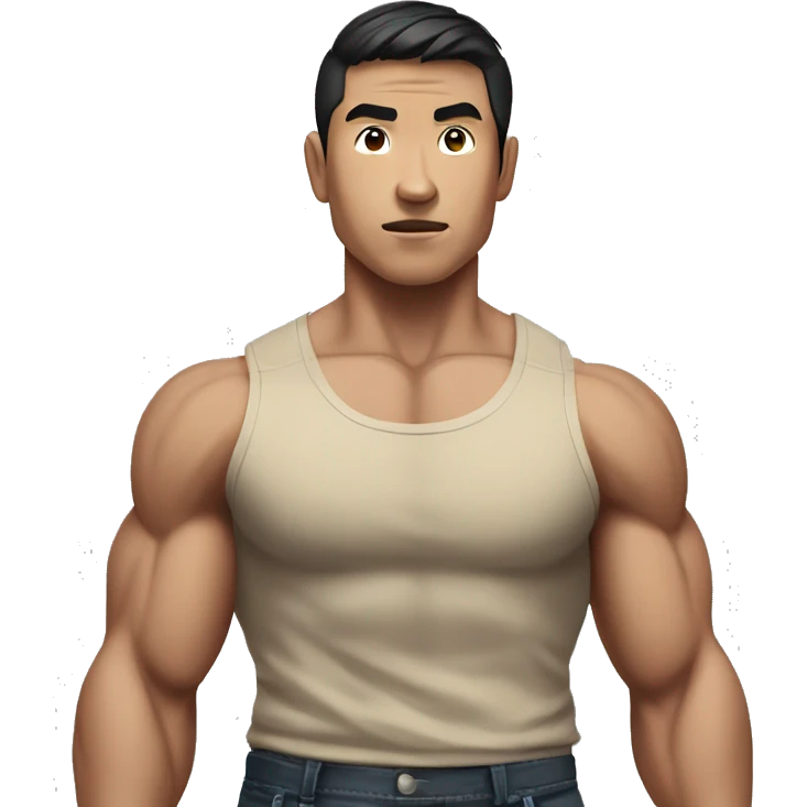 muscular man with one arm stronger than the other Asian emoji
