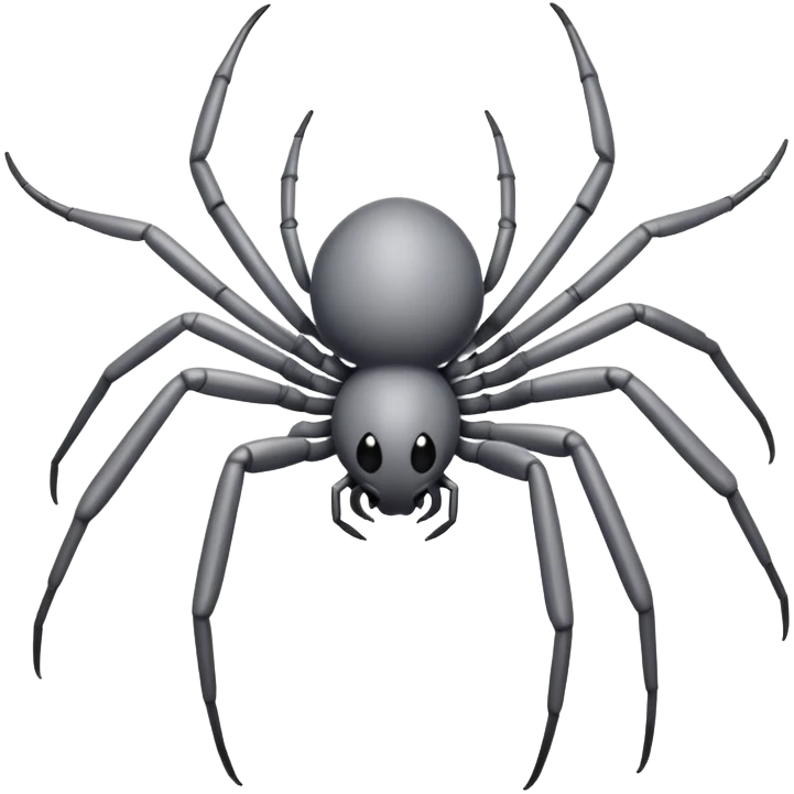 completely gray spider, all gray spider with eight legs emoji