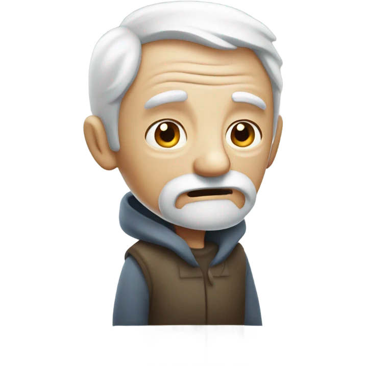 Old man freezing emoji