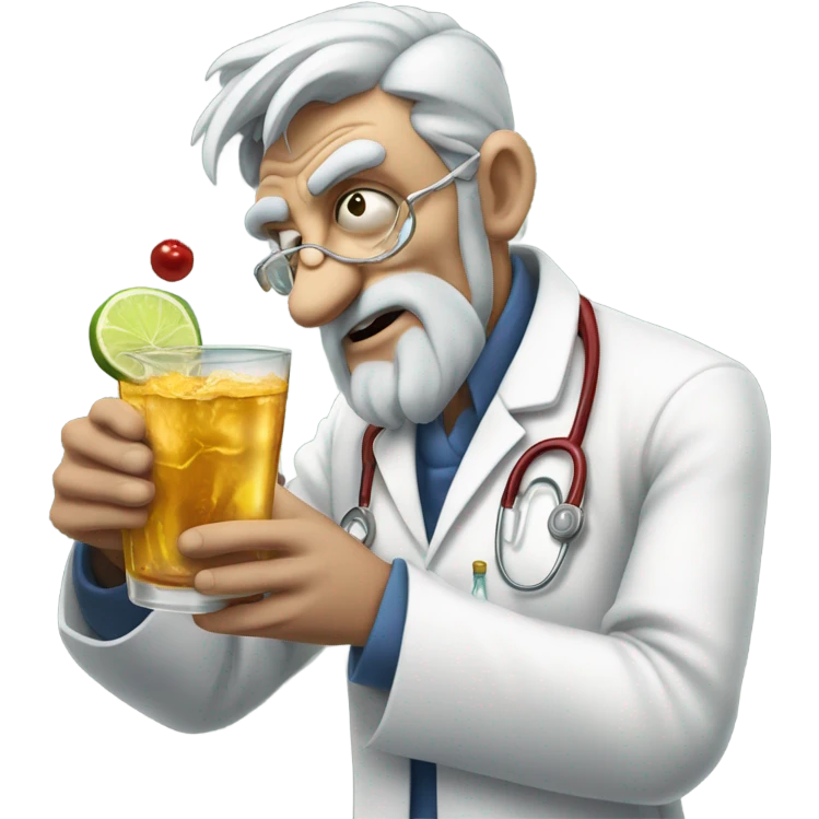 Clow doctor drinking disgusting drink  emoji
