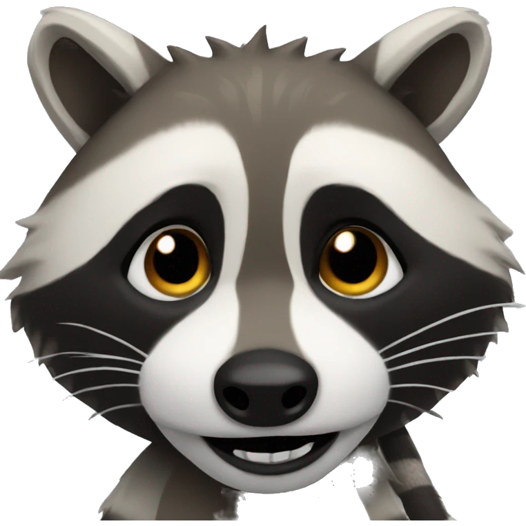 Maniacle raccoon emoji