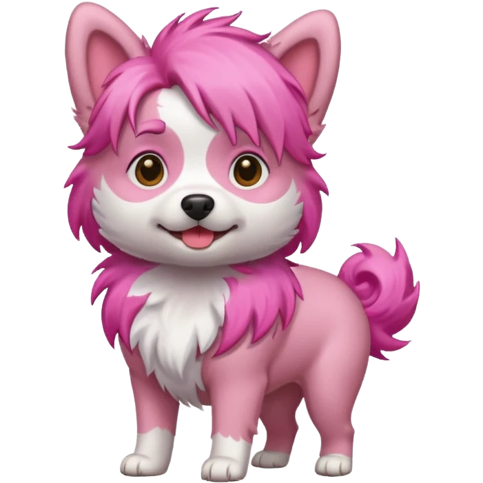 Dog with pink hair emoji