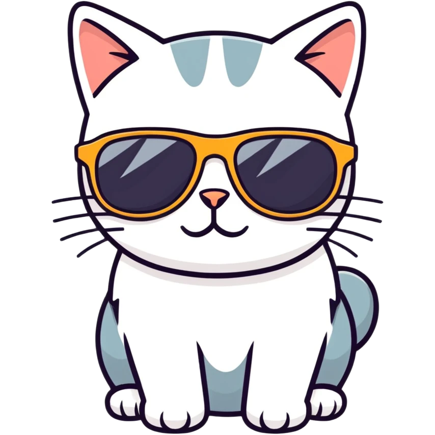 Cat with sunglasses emoji
