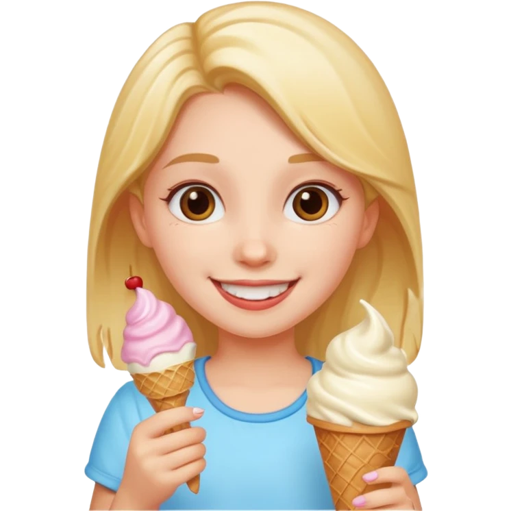 girl with icecream emoji