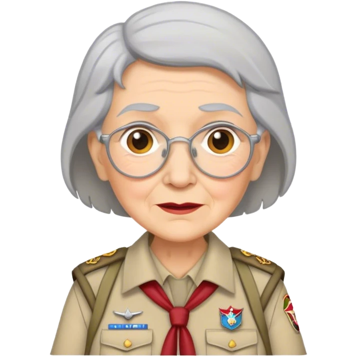 Old woman scout with grey hair emoji