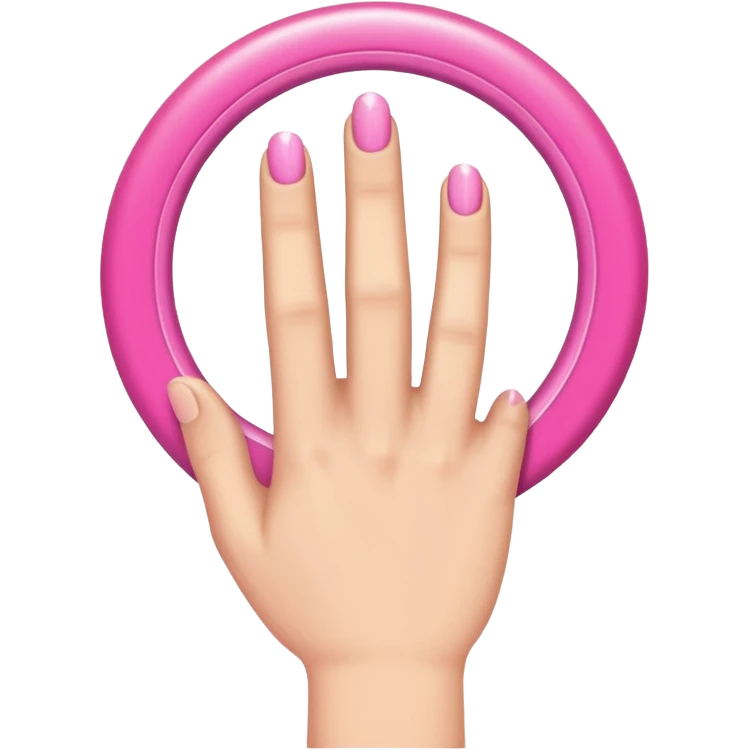 hand with pink ring emoji