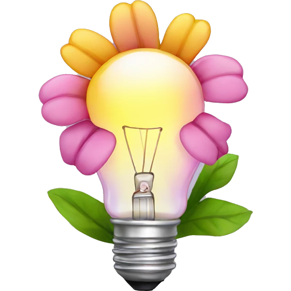 lightbulb with flowers emoji