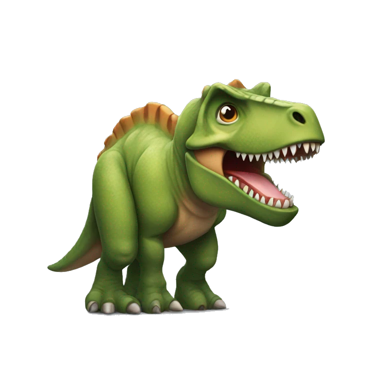 Dinosaur holding a bear emoji