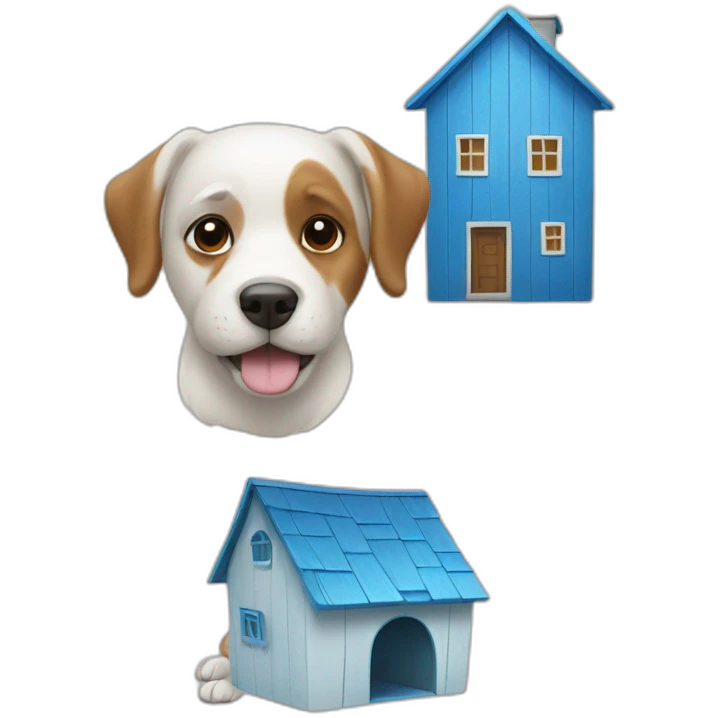dog with blue house emoji
