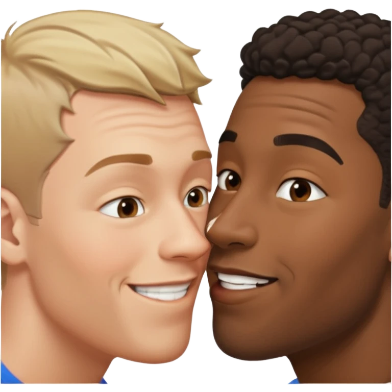 Black boyfriend white boyfriend kissing emoji
