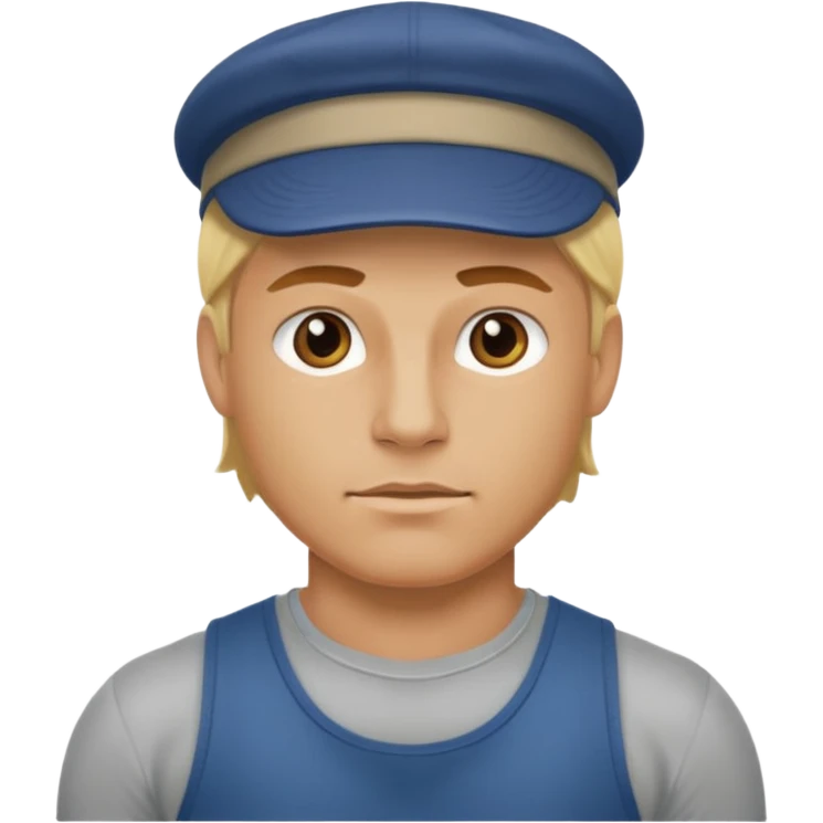 Homme fort blond  casquette emoji