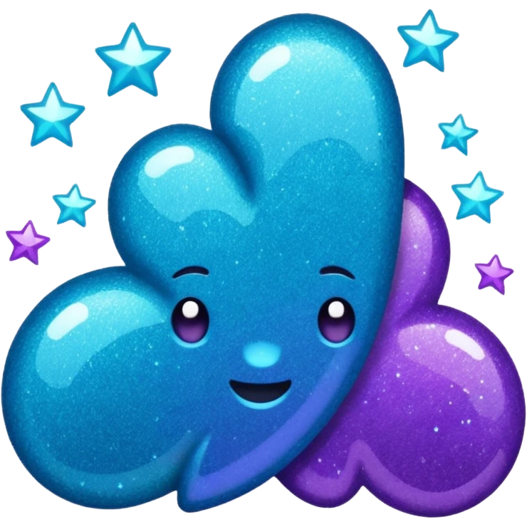 Glitter Purple and Cian Mark Check emoji