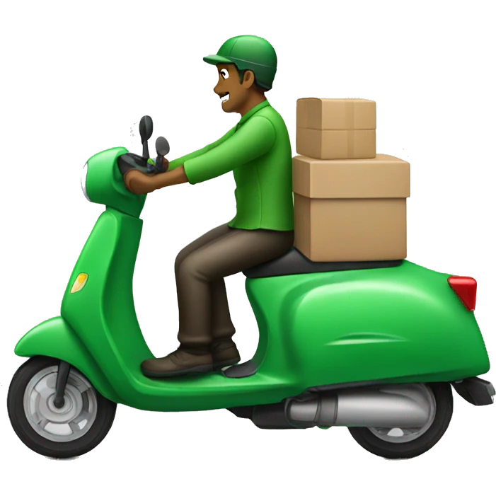 Green Delivery scooter with rider emoji