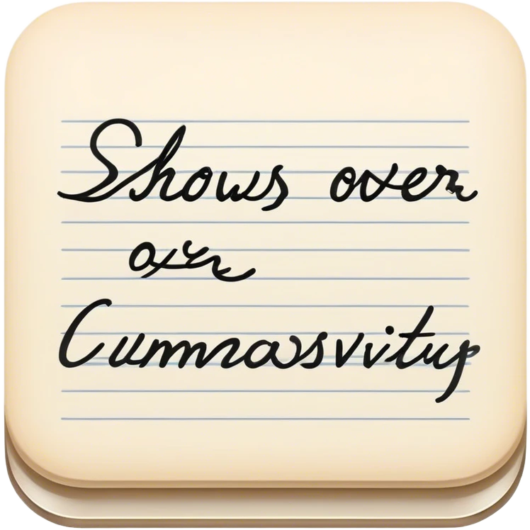 Shows over in cursive  emoji