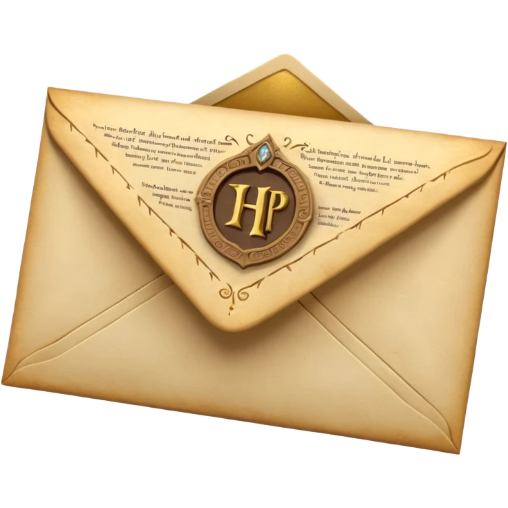 “3D emoji of a magical envelope, Harry Potter style, Hogwarts letter, fantasy magic, soft glow, cinematic lighting, high detail” emoji