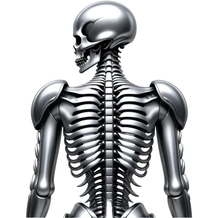 sorayama giger spine chrome glowing emoji