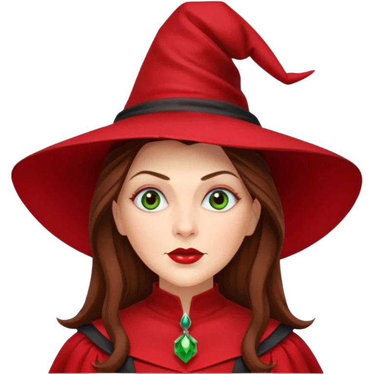Wicked Witch of the East from the Wizard of Oz with long brown hair, red outfit emoji