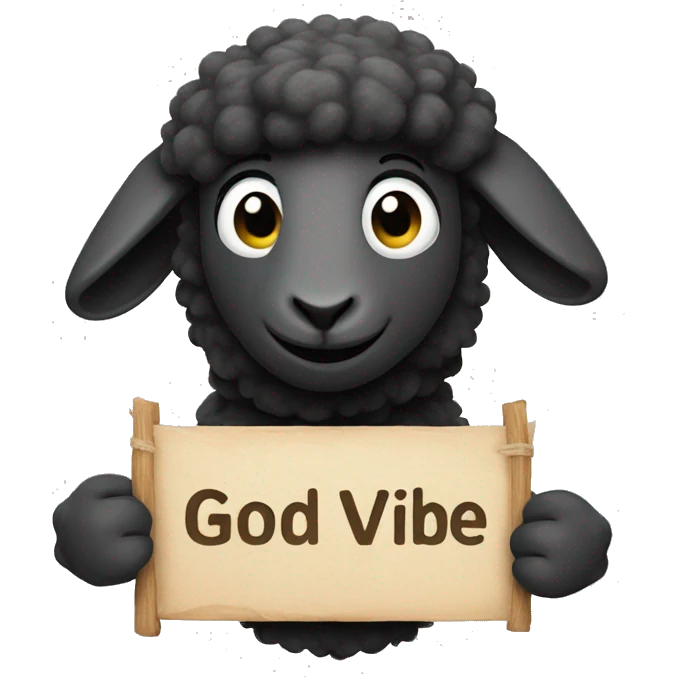 Black sheep holding  Good vibe sign emoji