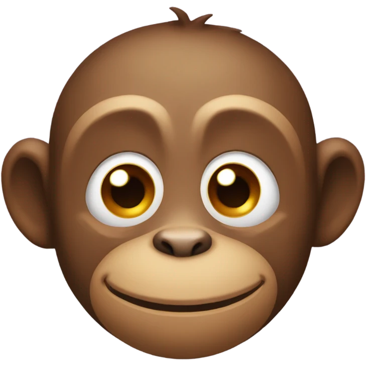 a monkey with round ball brown eyes and big smile emoji