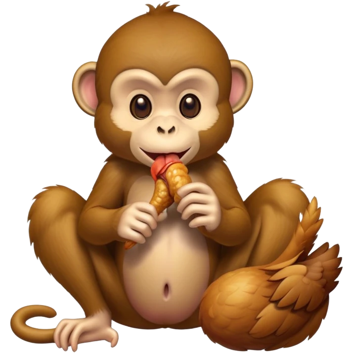 monkey eating chicken leg emoji